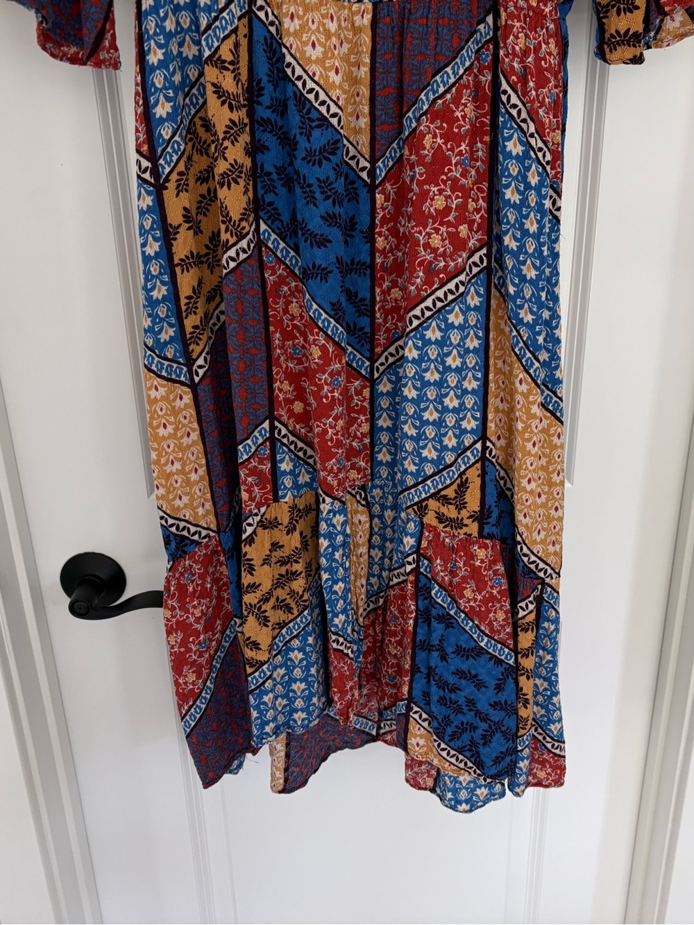 Democracy Patchwork Faux Wrap Midi Dress XL - Picture 3 of 7